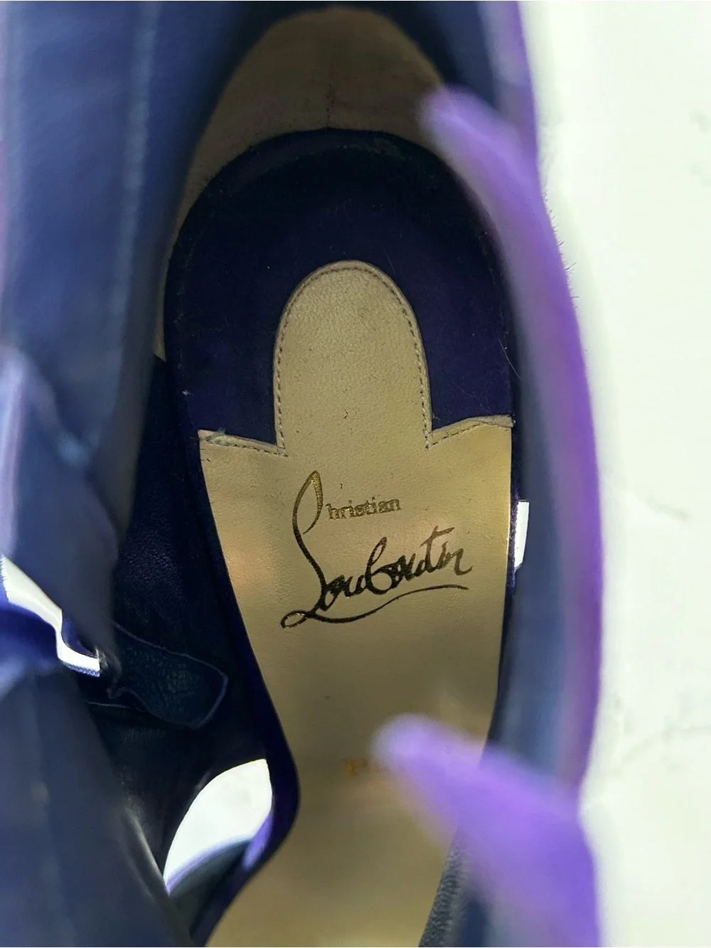 Christian louboutin purple suede leather booties/heels size 39